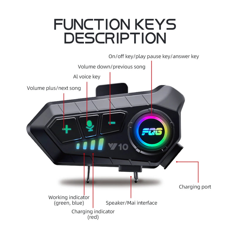 Fone de ouvido para Capacete - Bluetooth