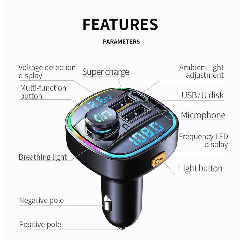 Transmissor Automotivo Bluetooth - Multifunções